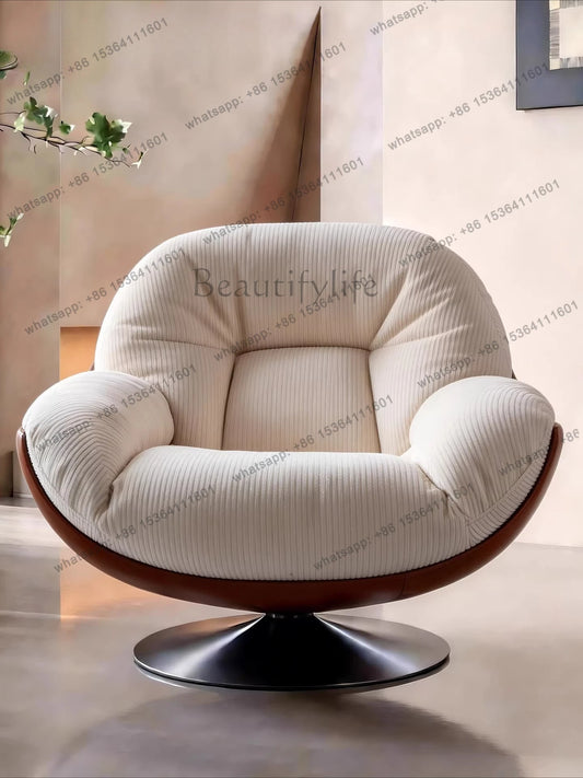 yj9 Medieval sofa chair living room balcony household light luxury high-end nest chair fabric single rotation
