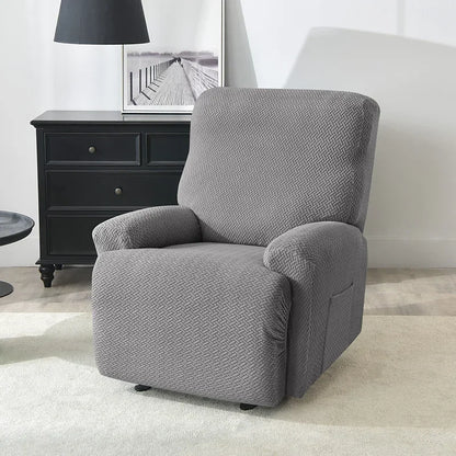 1/2/3 Seater Recliner Sofa Cover Jacquard Solid Color Stretch Couch Coushion Solid Color Sofa Slipcover for Living Room Home