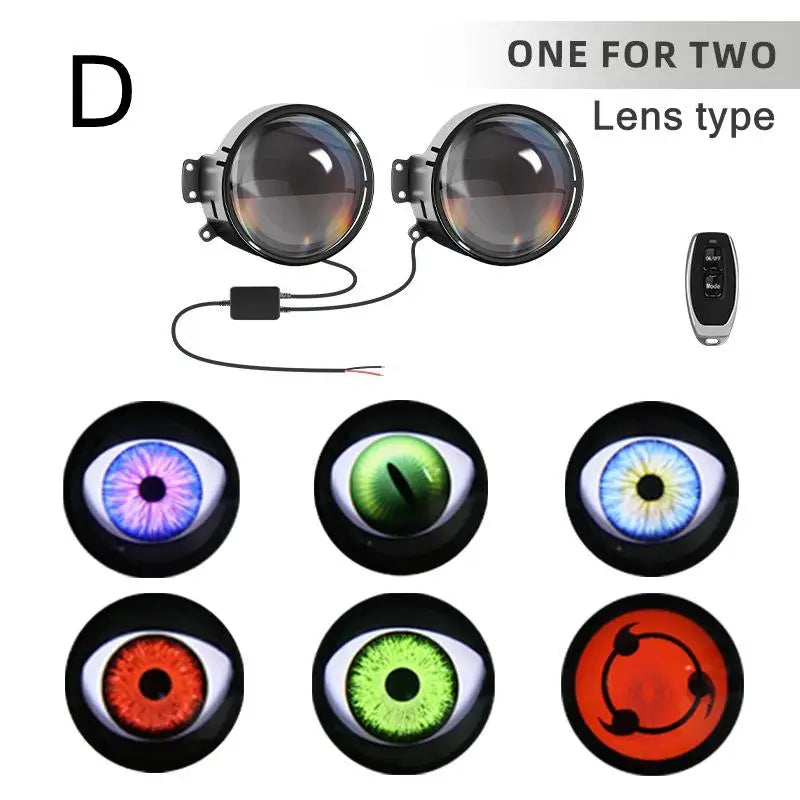 Car Devil Eye LED Headlight 6 Low Light Modes Control The Atmosphere In The Car Universal Motorcycle Lens Headlight