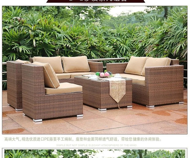 Outdoor Open-air Garden Sofas Hotel Backrest Modern Leisure Garden Sofas Balcony Pe Rattan Furniture Sofá Do Jardim MHHYSF