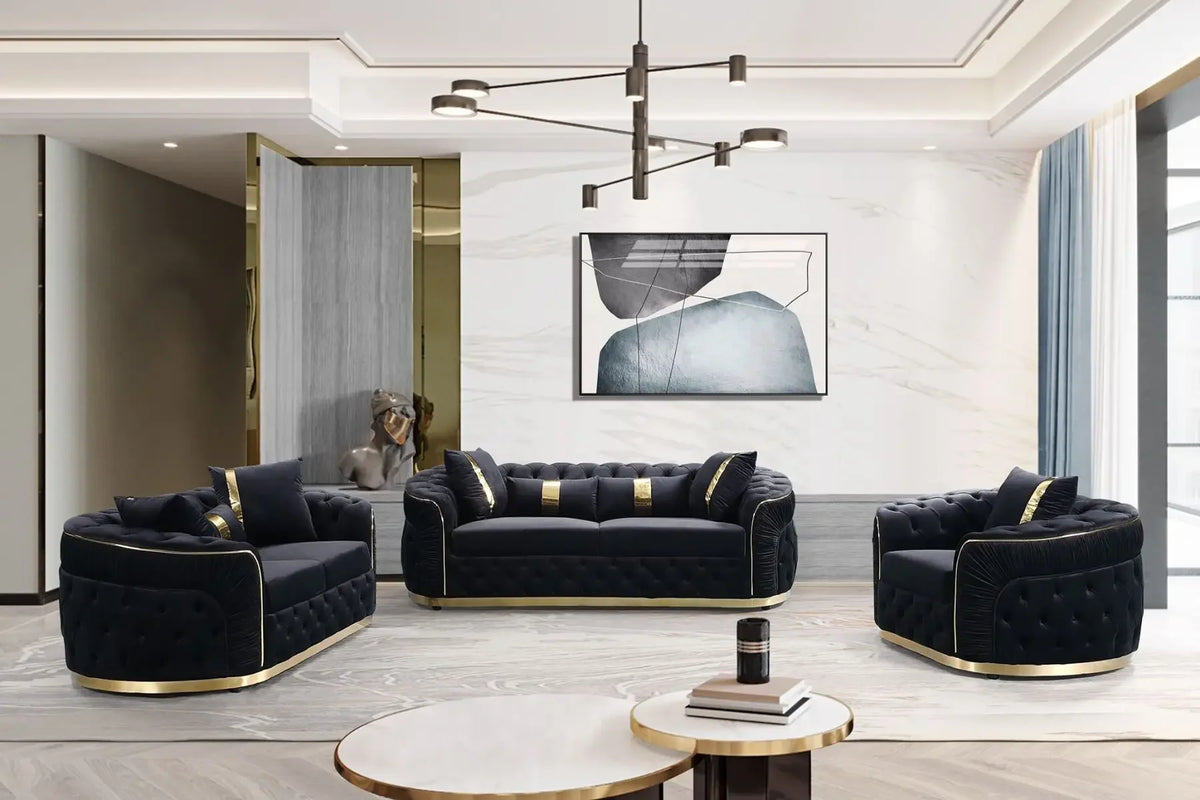 Machine High Quality Luxury Living Room Sofa Set Gold Stainless Steel Lounge Sofa Velvet 2-3 Seater Couch