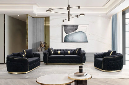 Machine High Quality Luxury Living Room Sofa Set Gold Stainless Steel Lounge Sofa Velvet 2-3 Seater Couch