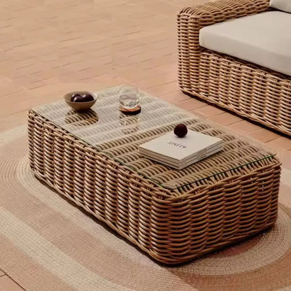Balcony Living Room Furniture Sofa Set Pet Wooden PE Rattan Home Furnitures Modern Outdoor Patio Sofa Set Garden Furniture