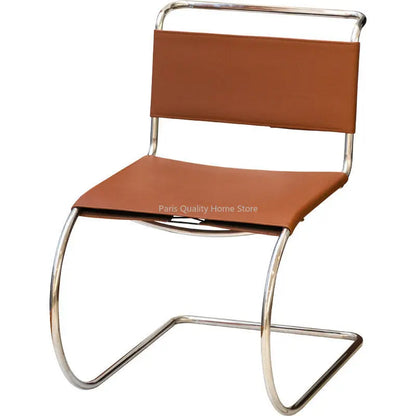 Nordic Minimalist Stainless Steel Dining Chair Armless Modern Simple Antique Furniture Wind Back Chair
