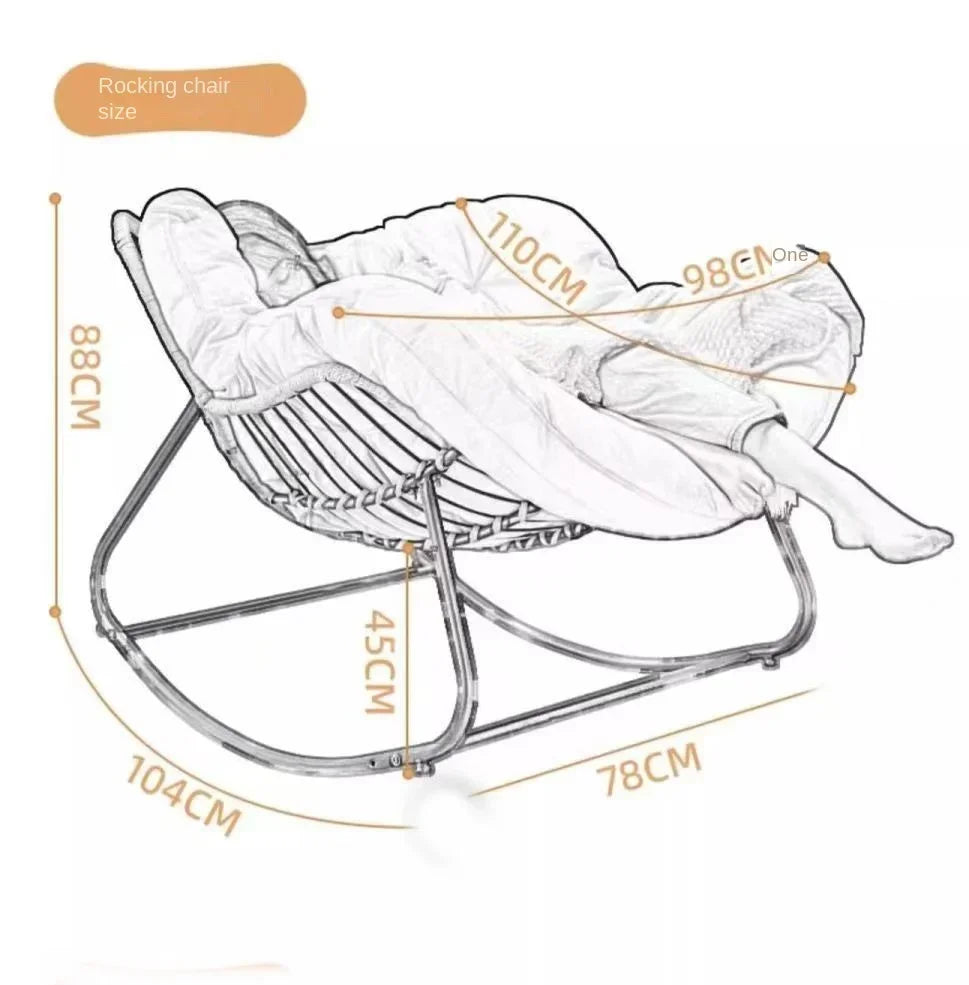 Adult Balcony Home Leisure Couch Sitting Room Single Sofa Internet Celebrity Rocking Chair
