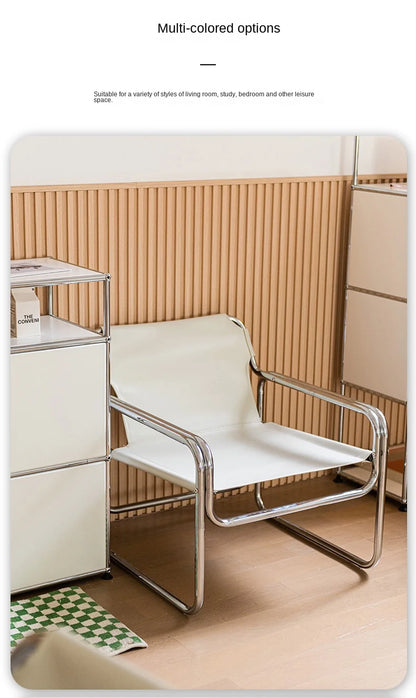 JOYLIVE Single Sofa Chair Designer Bauhaus Casual Chair Stainless Steel Saddling Coffee Chair Shooting Prop New Dropshipping
