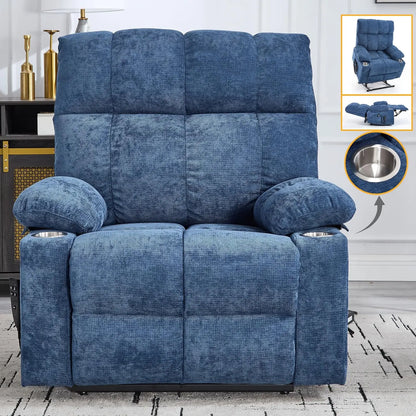Extra Large Dual Motor Power Lift Recliner Chair, Lift Chair with Massage and Heat for Elderly, Lay Flat Recliner,, Customized