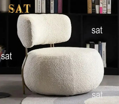 z Luxury Nordic Lounge Chair Stainless Steel Single Chair Soft Fur Boucle Accent Chair for Home Hotel