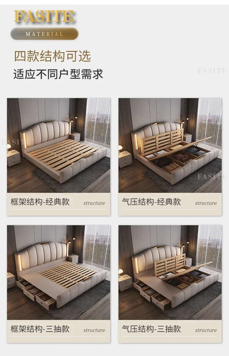 Luxury Frame Double Bed King Size Modern Living Room Frame Double Bed Queen Hotel Princess Cama De Casal Bedroom Furniture