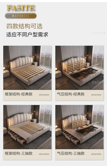 Luxury Frame Double Bed King Size Modern Living Room Frame Double Bed Queen Hotel Princess Cama De Casal Bedroom Furniture