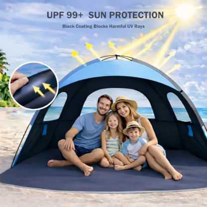 Beach Tent Sun Shelter with UPF 50+ UV Protection Lightweight Easy Setup Portable Beach Canopy for Family Large Space for Beach