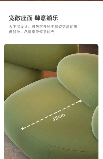 Internet celebrity fabric sofa small cobblestone sofa combination, modern simple creative leisure