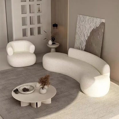 # Hot Minimalist Luxury Para Sala Three-Seat Sofa Set Furniture White Juego De SofasCouch Living Room Corner Boucle Curved Sofa