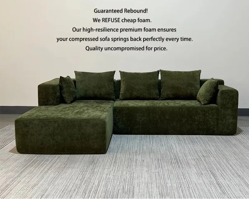 l-shaped cloudy sectional sofa for living room - pre-assembled, modular design with plush comfort and deep seating