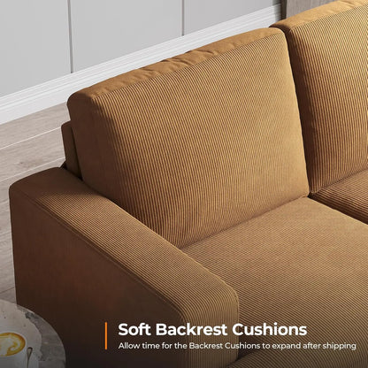 89 Inch Sofa with Extra Deep Seats Oversize, Corduroy Fabric 3 Seater Sofa for Living Room, Modern Couch and Sofa, Comfy
