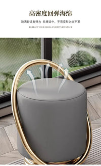 Dressing Table, Stool, Home Living Room Coffee Table, Simple Bedroom Makeup Sofa, Nordic Modern Light Luxury Round Dressing