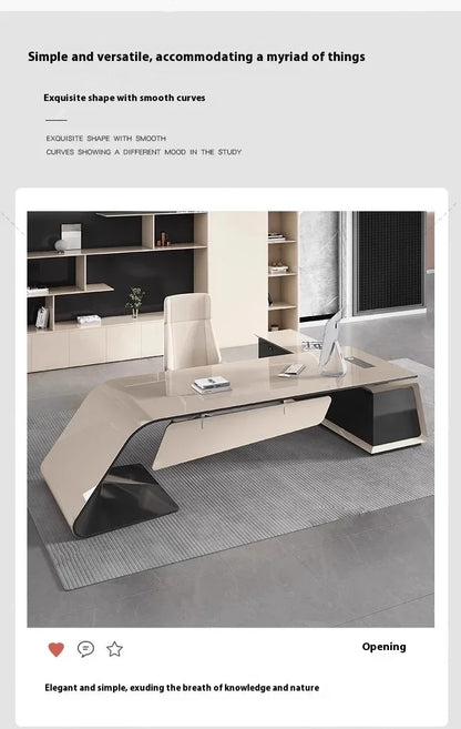 Designer Modern Office Desks Asthetic Luxury Storage Drawers Writing Executive Desk L Shaped Study Escritorios Office Furniture