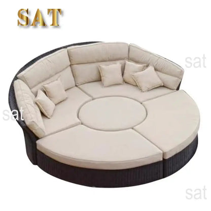 Modern Design High Quality PE Rattan Luxury Lounger Sunbed Patio Chair Set Waterproof Garden Furniture