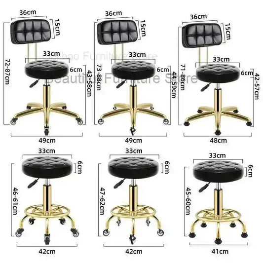 Chair Barbershop Hairdressing Stool Salon Vintage Barber Furniture Beauty Stools Professional Rotating Rolling Work Chairs