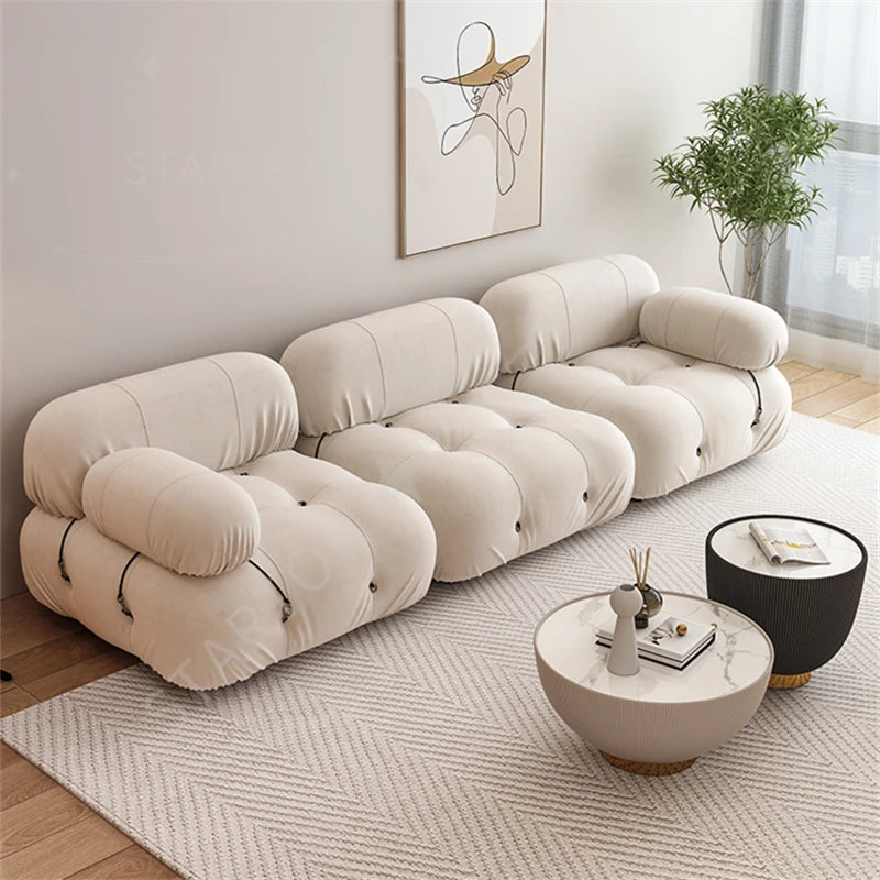 Modern Tufted Fabric Mario Bellini L-Shaped Modular Sectional Sofa （single sofa)