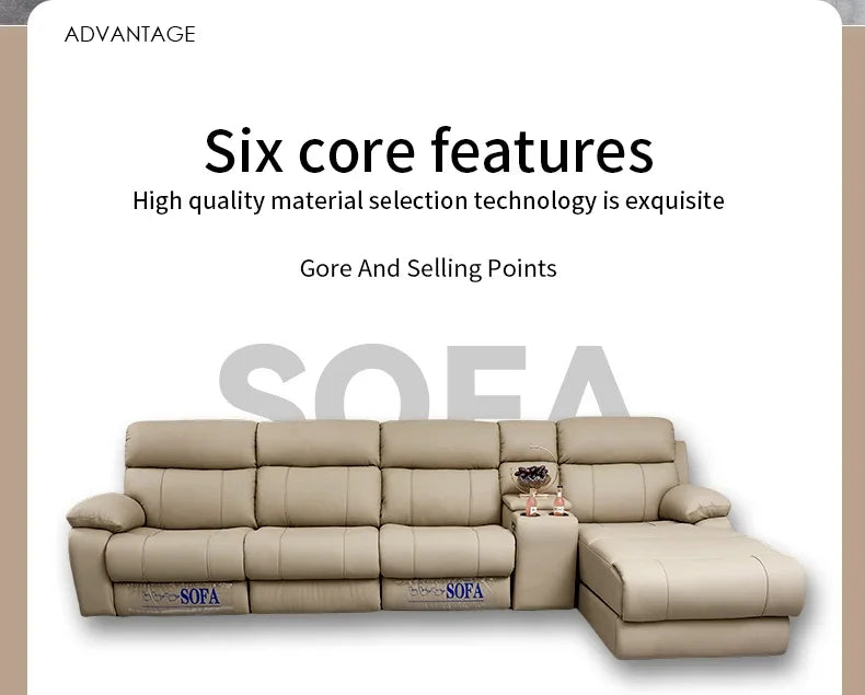 Modern Italian Living Room Sofas Modular Electric Recliner Sofa Bed Multi-functional Leather Minimalist Divano Room Furniture