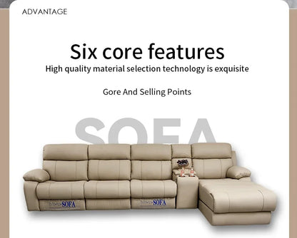 Modern Italian Living Room Sofas Modular Electric Recliner Sofa Bed Multi-functional Leather Minimalist Divano Room Furniture