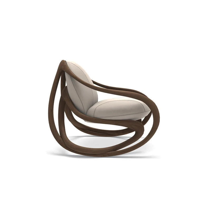 All solid wood rocking chair, modern light luxury log living room lazy rocking chair