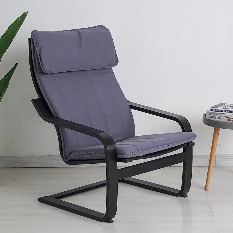 Nordic Lounge Chair - Solid Wood Armrest Recliner for Balcony & Nursery