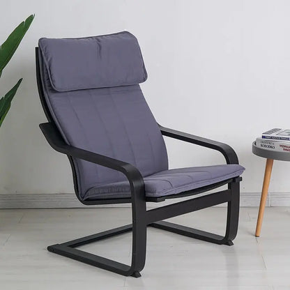 Nordic Lounge Chair - Solid Wood Armrest Recliner for Balcony & Nursery