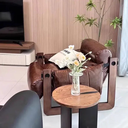 High-End Solid Wood Recliner Sofa Chair Home Personal Leisure Living Room Furniture Small Sofa Comfortable Lazy Chair