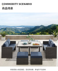 Outdoor rattan tables and chairs balcony rattan sofa courtyard leisure rattan art