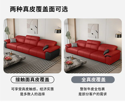 Genuine Leather Black Sofa Recliner Sectional Sleep Luxury Designer Sofa Daybed Modern Divano Soggiorno Couches Furniture