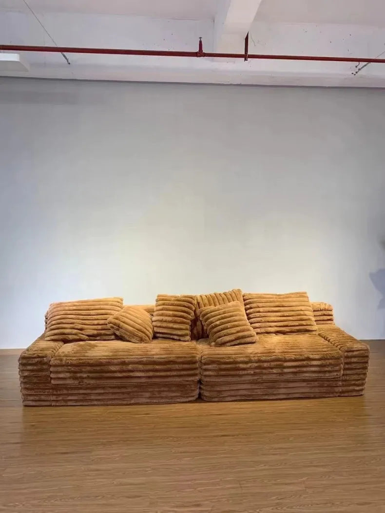 Gray Designer Vacuum Compressed Sofa Minimalist Corduroy Lounge Vacuum Compressed Sofa Nordic Couch Wohnzimmer Furniture Home
