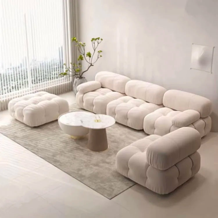 Modern Tufted Fabric Mario Bellini L-Shaped Modular Sectional Sofa （single sofa)
