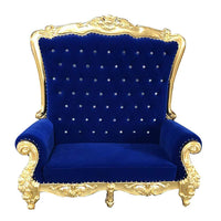 Gold Upholstered Classic Chaise Lounge Loveseat Comfortable Royal Throne Sofa  Wedding Chair Stainless Steel Chair Party ソファ