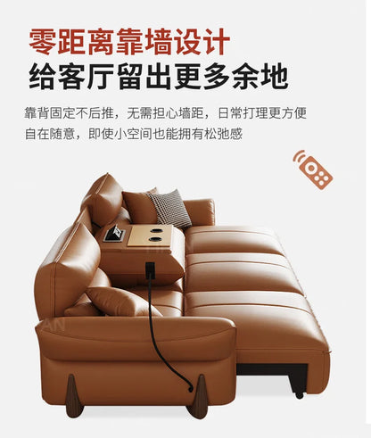 Relaxing Genuine Leather Sofa Living Room Electric Reclining Italian Sofa Lounge Luxury Divano Soggiorno Furniture Home