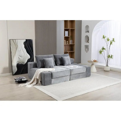 Double Lounge Chaise, Plush Sofa Bed, Upholstered Cloud Sofa, Deep Seat Sleeper Loveseat Chair for Living Room and Bedroom,