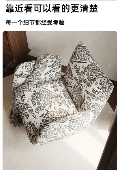 Solid wood single leisure sofa living room medieval   retro reclining chair resting area reception designer single chair