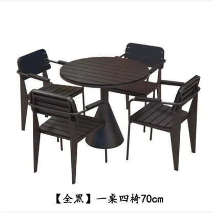 Leisure Sun-Proof Outdoor Bistro Set Small Round Table for Restaurant Music Bar and Patio Lounge Dining