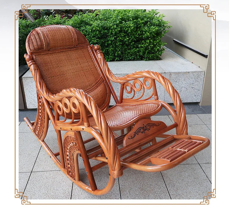Manufacturers supply adult bedrooms, elderly rocking chairs, real rattan leisure balcony recliners