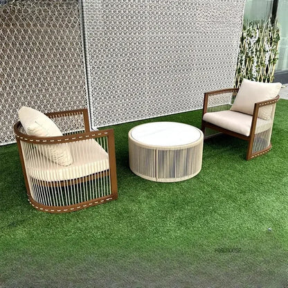 Outdoor Aluminum Alloy Garden Sofas Courtyard Open-air Leisure Sofa Chair Hotel Leisure Dining Chair Waterproof Single Chairs HH