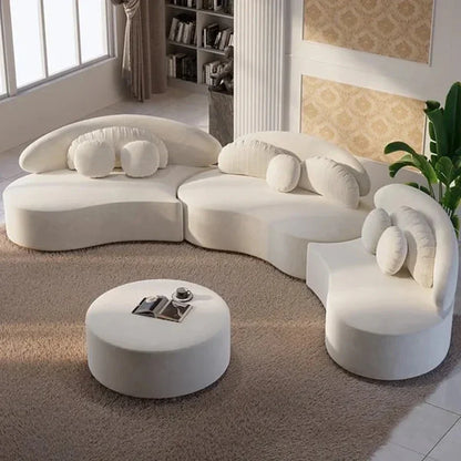 2003    Nordic light luxury curved sofa designer living room fabric sofa creative combination