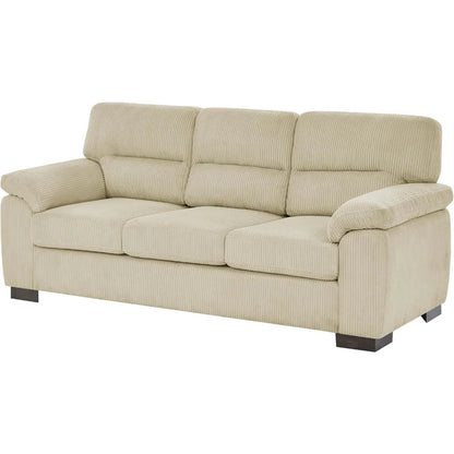 81" Modern Sectional Sofa Couch for Living Room, Upholstered Corduroy 3 Seater Sofa for Small Space Apartment, Deep Seat