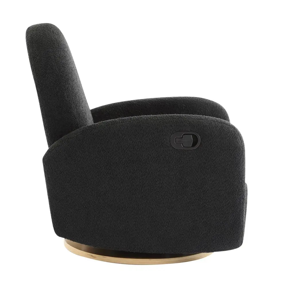 Christopher Knight Home Black Swivel Glider Recliner Chair 360 Rocker Solid Wood Base Easy Assembly