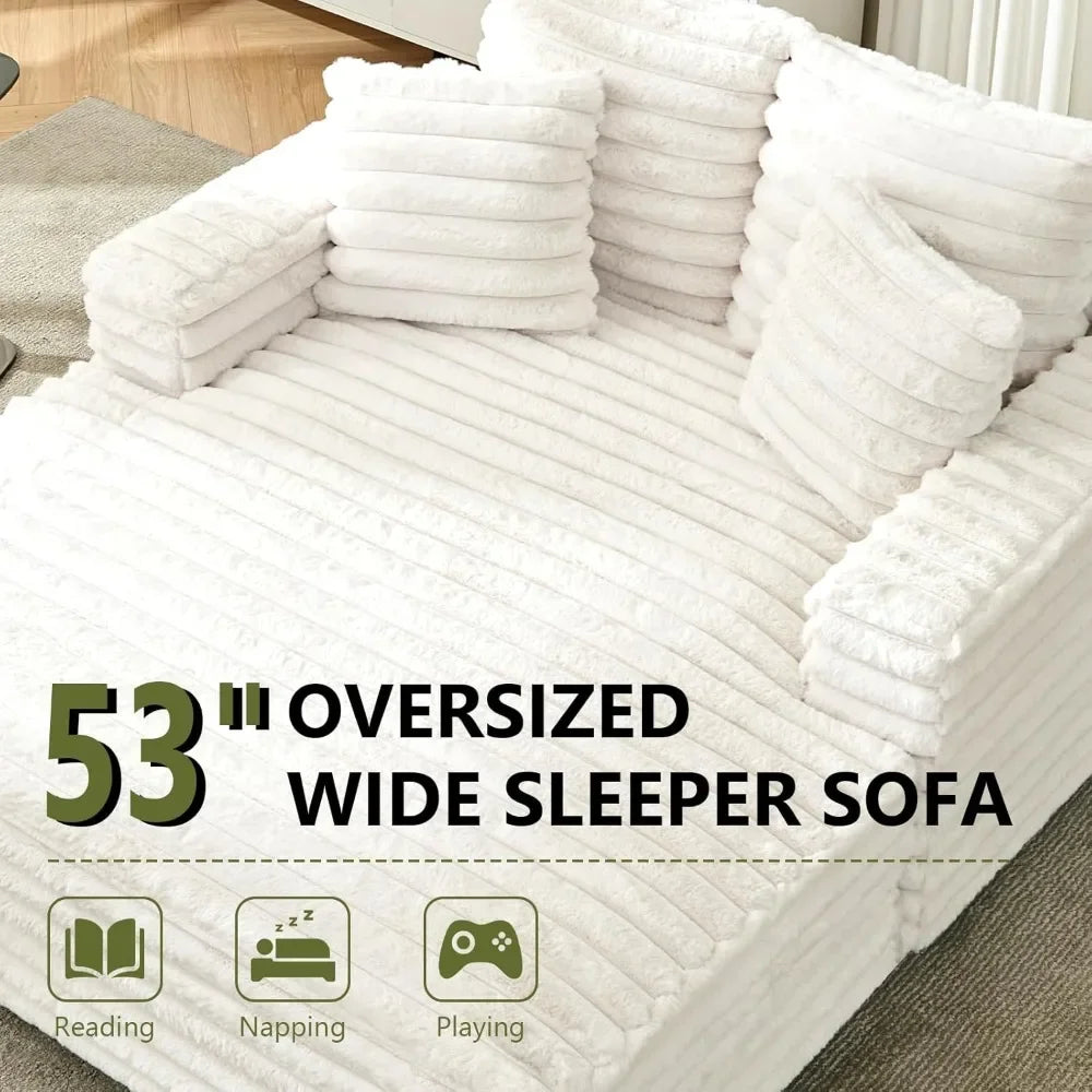 Nordic Sofabed Vacuum Compression Sofa Bed Modern Simple Lazy Sofa Bed  Thick Strip Velvet Large Sofa Bed Living Room Furniture