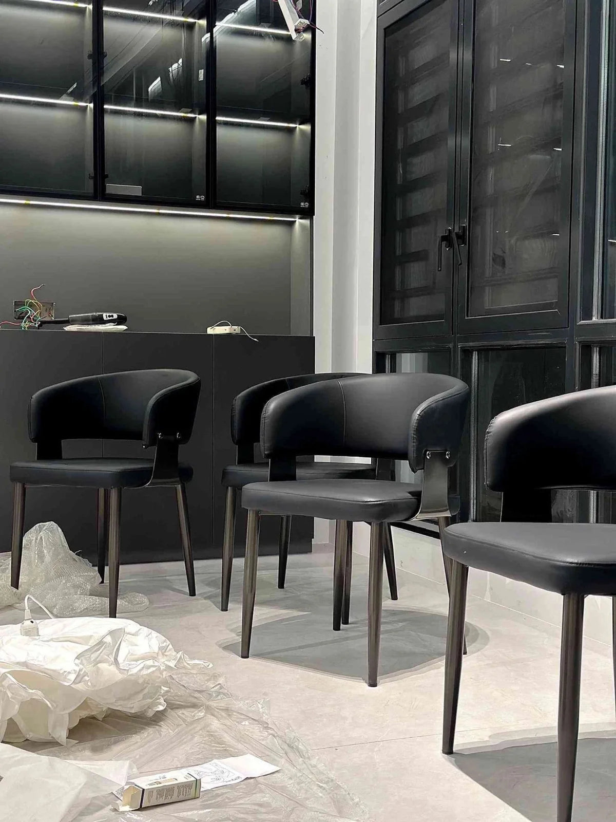 2pcs Modern Minimalist Dining Chairs with Backrest for Home Table And Hotel Island Bar Stools with Armrests