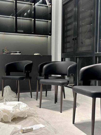 2pcs Modern Minimalist Dining Chairs with Backrest for Home Table And Hotel Island Bar Stools with Armrests