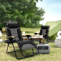 XXL Oversized Padded Zero Gravity Chair, Foldable Patio Recliner, 30" Wide Seat Anti Gravity Lounger with Cup Holder,