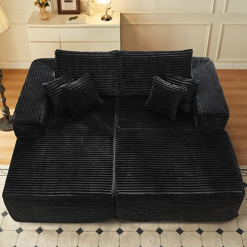 Compression sofa oversized recliner boneless  corduroy leisure chair double sofa