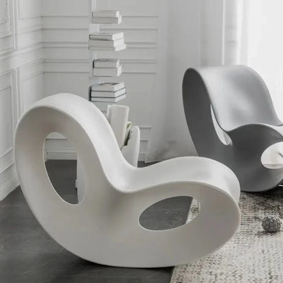 Nordic designer rocking chair, creative lounge piece for villa living room, balcony, or lazy bedroom area